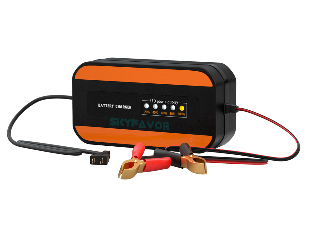 Fast Intelligent Car Battery Charger 12V 2A - Automatic Pulse Repair with LED Display for Lead Acid (Motorcycle) Battery Charger