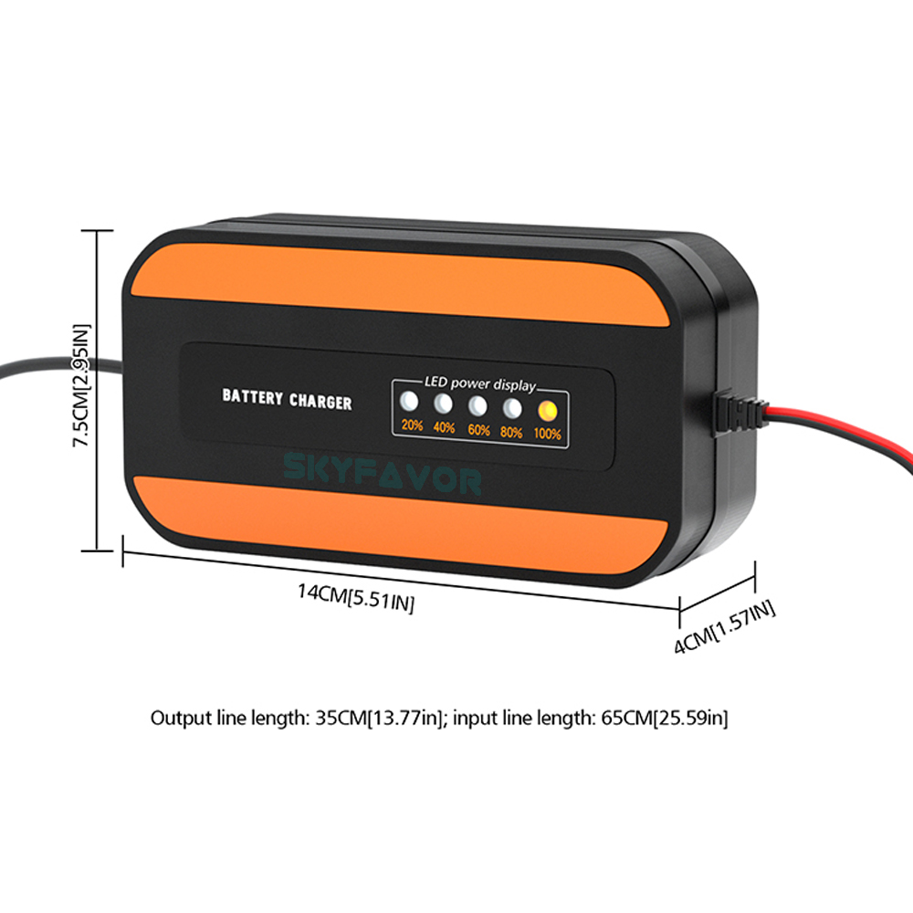 Fast Intelligent Car Battery Charger 12V 2A - Automatic Pulse Repair with LED Display for Lead Acid (Motorcycle) Battery Charger