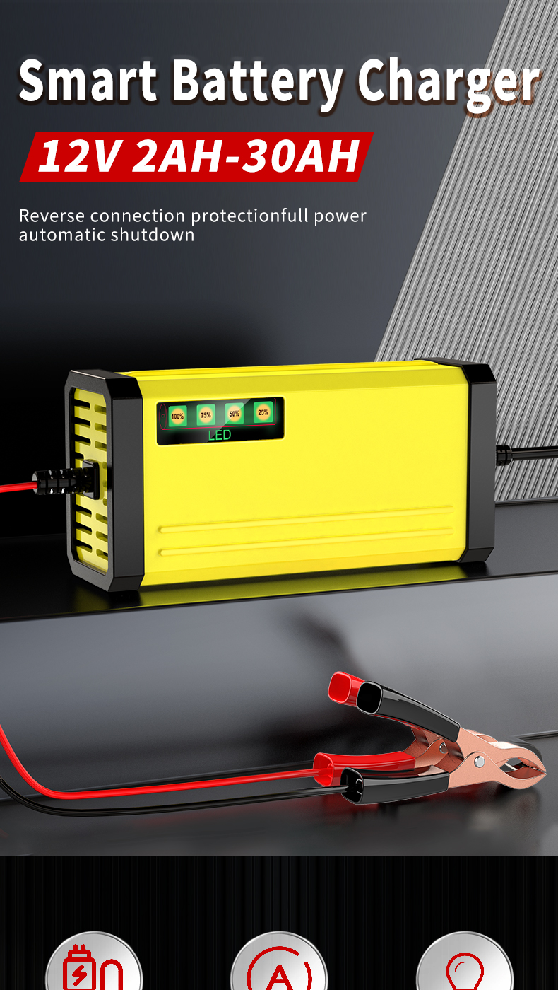Factory Price Smart Automatic Car Battery Charger 12V 2A - Universal for Lead Acid/Gel/AGM/VRLA (Motorcycle/Car) Battery Charger