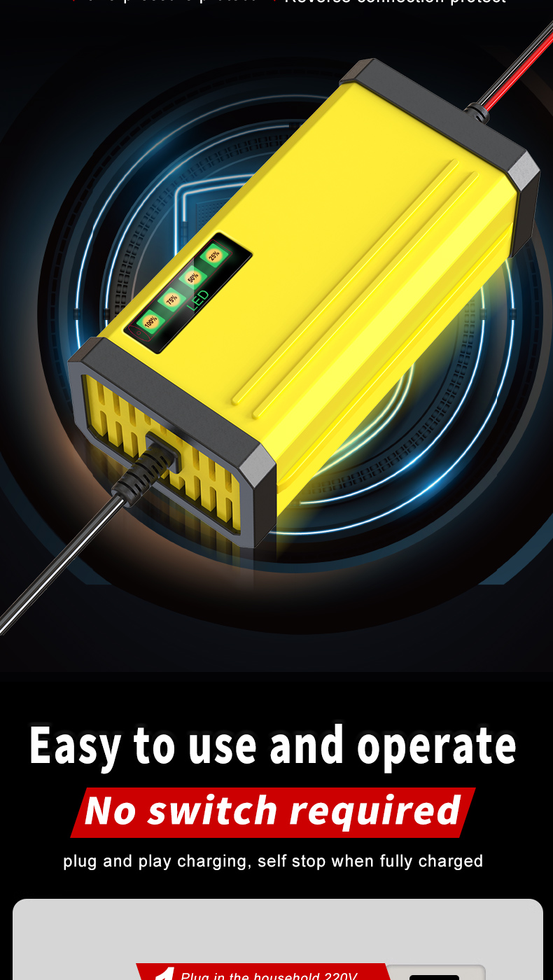 Factory Price Smart Automatic Car Battery Charger 12V 2A - Universal for Lead Acid/Gel/AGM/VRLA (Motorcycle/Car) Battery Charger