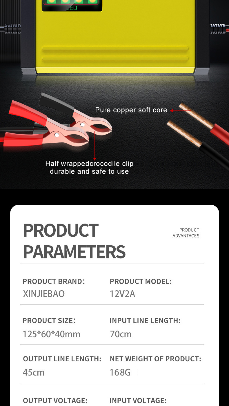 Factory Price Smart Automatic Car Battery Charger 12V 2A - Universal for Lead Acid/Gel/AGM/VRLA (Motorcycle/Car) Battery Charger