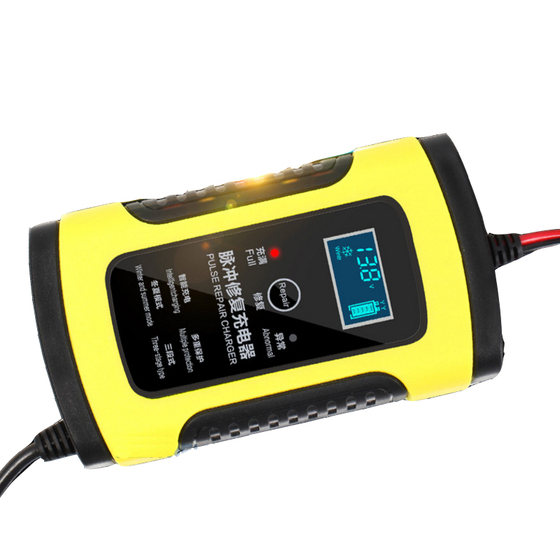 Portable 12V Battery Charger 12V 6A Smart Automatic Maintenance-free Deep Cycle Lead Acid Car Battery Charger with Pulse Repair