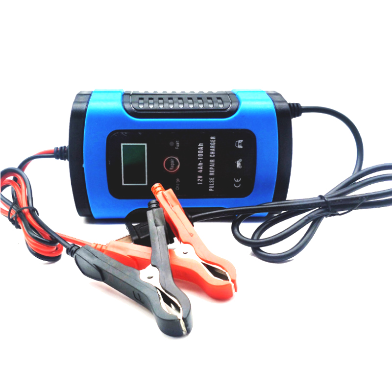 Portable 12V Battery Charger 12V 6A Smart Automatic Maintenance-free Deep Cycle Lead Acid Car Battery Charger with Pulse Repair