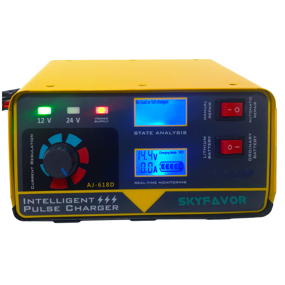 260W Large Power Universal 12V 24V Car Battery Charger 12V 24V LED Display Electric SUV Truck Boat Charger for Motorcycle Car