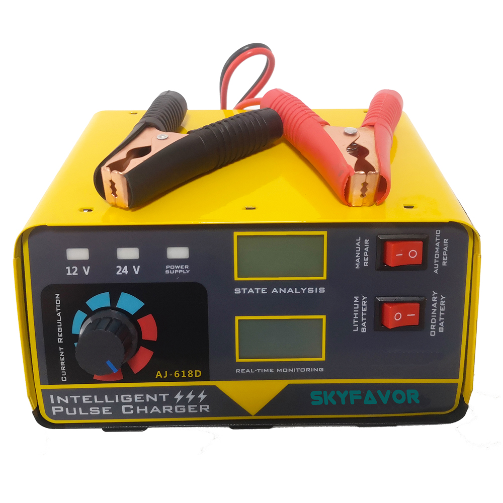 260W Large Power Universal 12V 24V Car Battery Charger 12V 24V LED Display Electric SUV Truck Boat Charger for Motorcycle Car