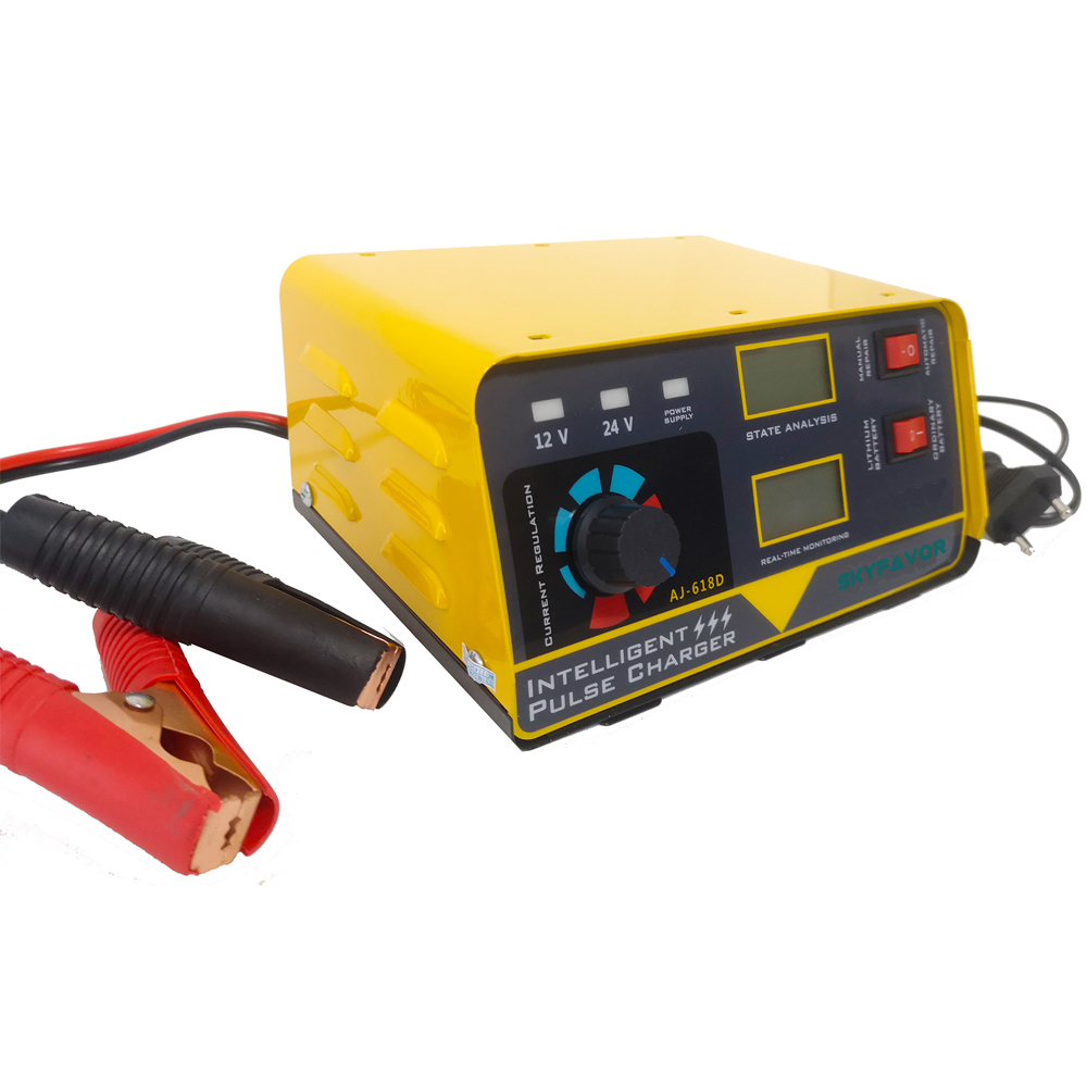 260W Large Power Universal 12V 24V Car Battery Charger 12V 24V LED Display Electric SUV Truck Boat Charger for Motorcycle Car