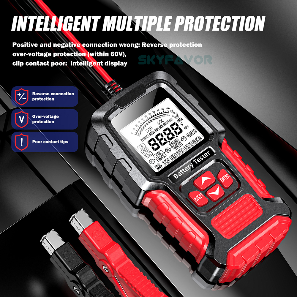 12V 24V Universal Car Battery Tester - Automatic Lead Acid Analyzer with CCA & Internal Resistance Test (Car/Truck/Motorcycle)