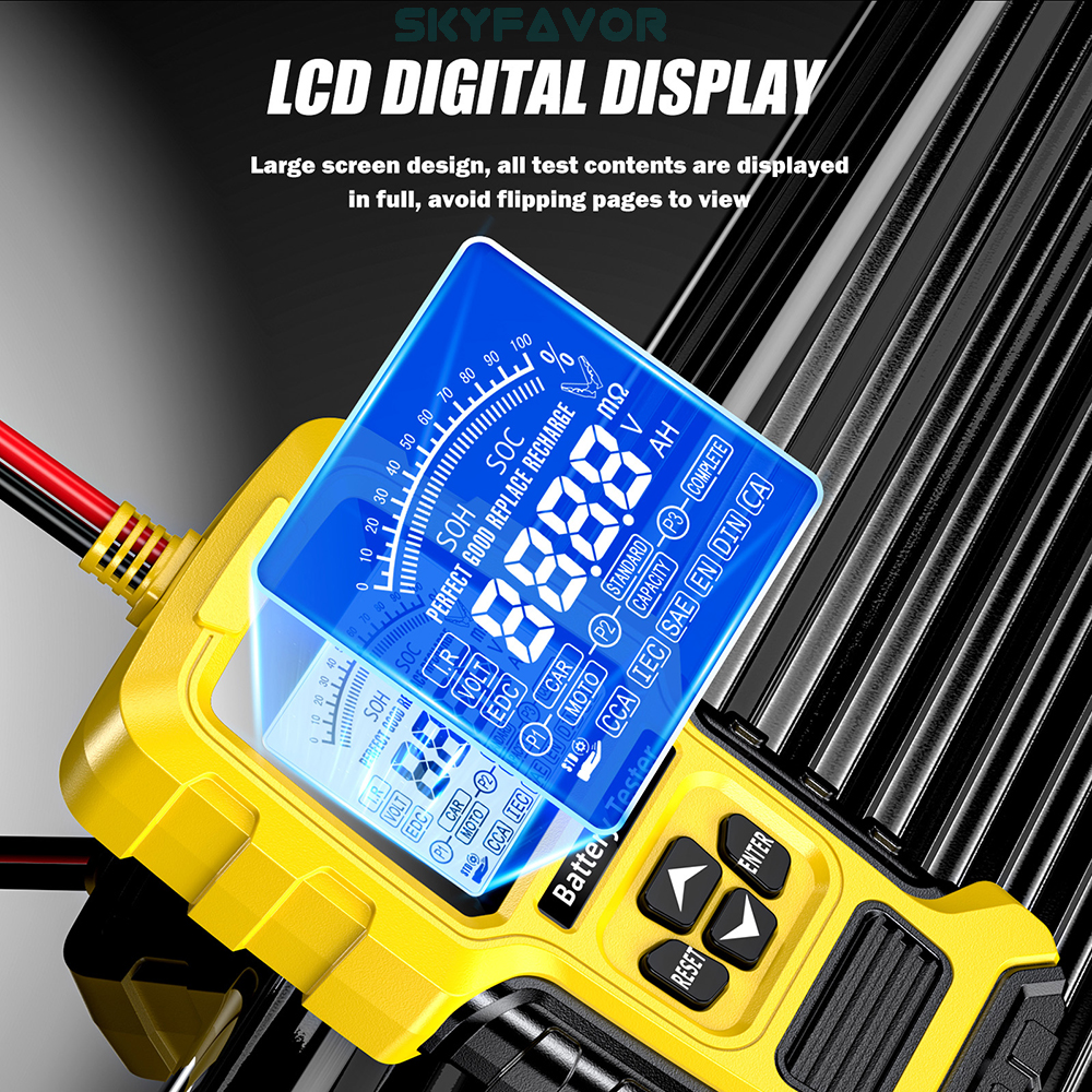 12V 24V Universal Car Battery Tester - Automatic Lead Acid Analyzer with CCA & Internal Resistance Test (Car/Truck/Motorcycle)