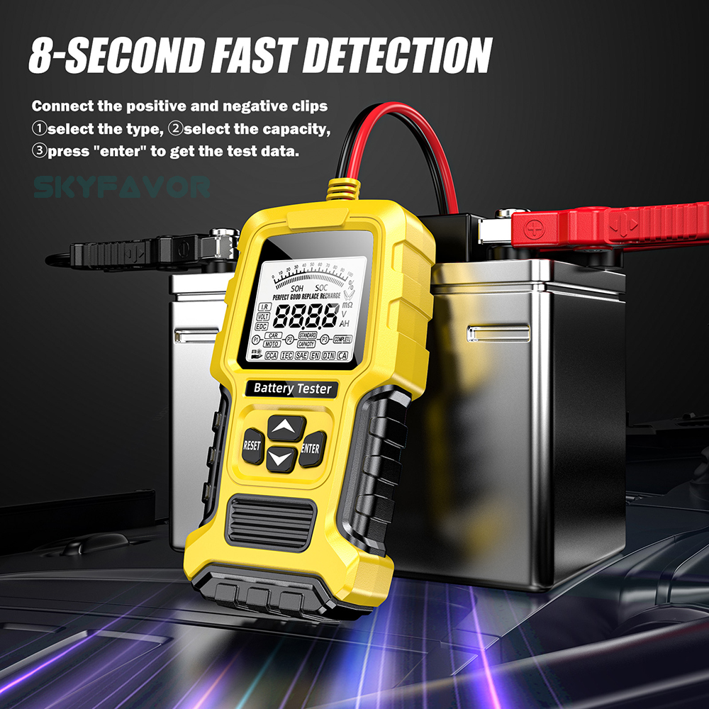 12V 24V Universal Car Battery Tester - Automatic Lead Acid Analyzer with CCA & Internal Resistance Test (Car/Truck/Motorcycle)