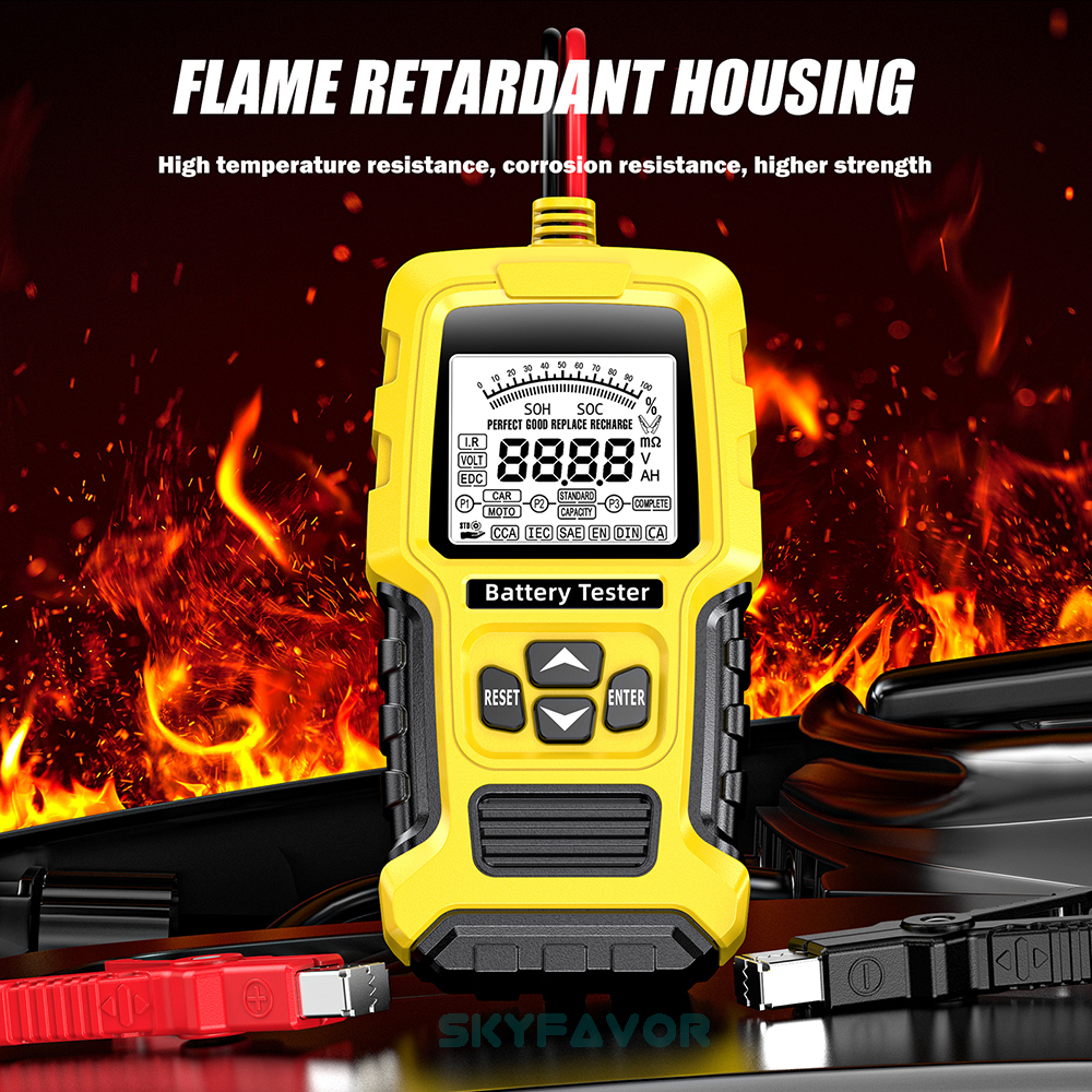 12V 24V Universal Car Battery Tester - Automatic Lead Acid Analyzer with CCA & Internal Resistance Test (Car/Truck/Motorcycle)