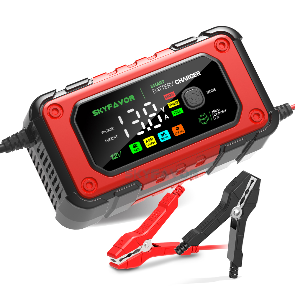 Wholesale Automatic 12v Battery Charger 12V 7A Smart Lifepo4 and Lead Acid Trickle Universal Fast Motorcycle Car Battery Charger