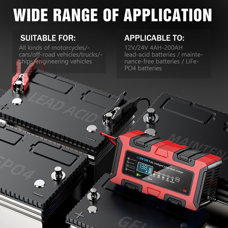 Trending Products 12v 24v Battery Charger 12v 24v Automatic GEL AGM EFB Lead Acid Battery Charger with 12 VOLT Power Supply