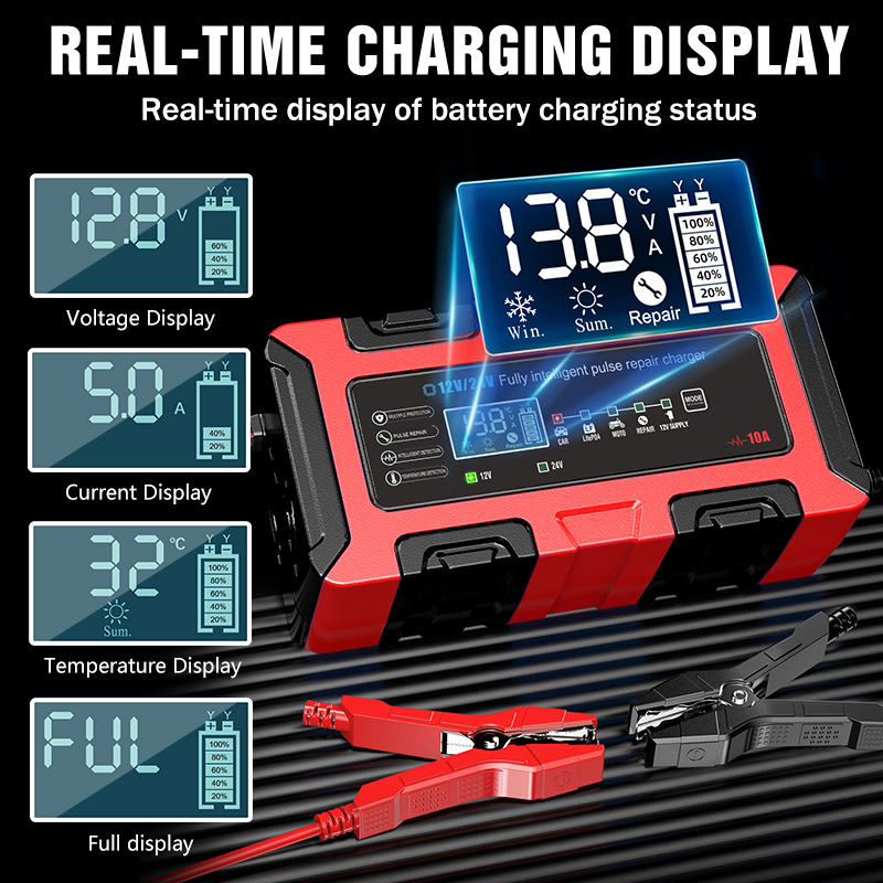 Trending Products 12v 24v Battery Charger 12v 24v Automatic GEL AGM EFB Lead Acid Battery Charger with 12 VOLT Power Supply