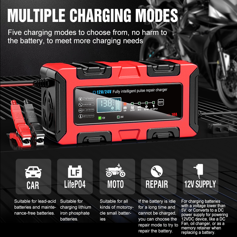 Trending Products 12v 24v Battery Charger 12v 24v Automatic GEL AGM EFB Lead Acid Battery Charger with 12 VOLT Power Supply