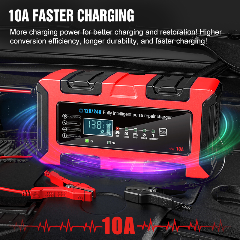 Trending Products 12v 24v Battery Charger 12v 24v Automatic GEL AGM EFB Lead Acid Battery Charger with 12 VOLT Power Supply