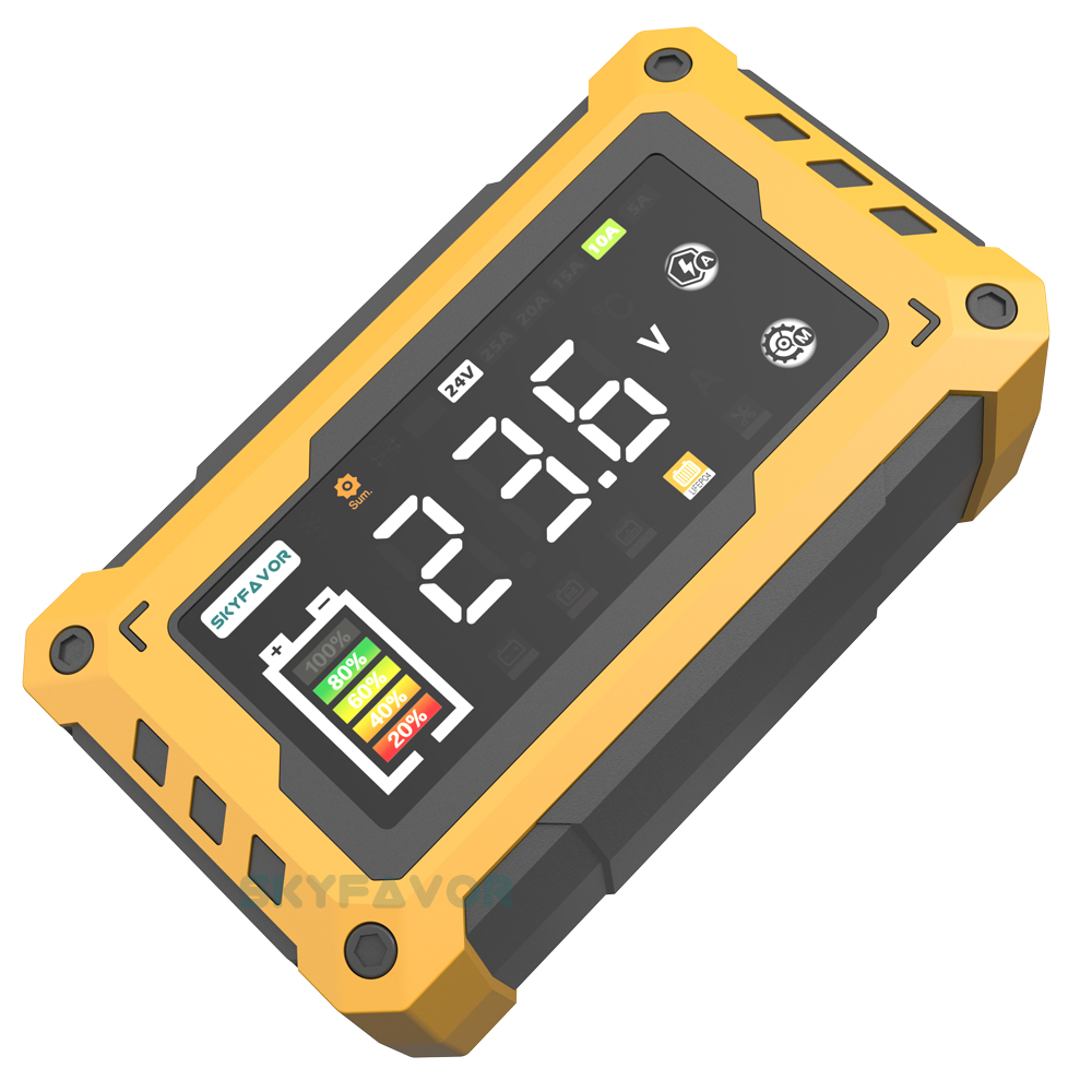 12V 24V Smart Mini Car Battery Charger - 5A/10A/15A/20A/25A Adjustable Current, High Power for Lead Acid LiFePO4 Battery Charger