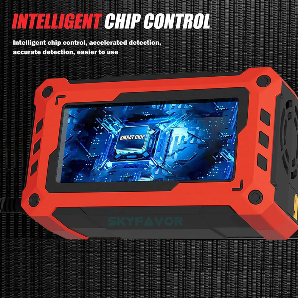 12V 24V Smart Mini Car Battery Charger - 5A/10A/15A/20A/25A Adjustable Current, High Power for Lead Acid LiFePO4 Battery Charger