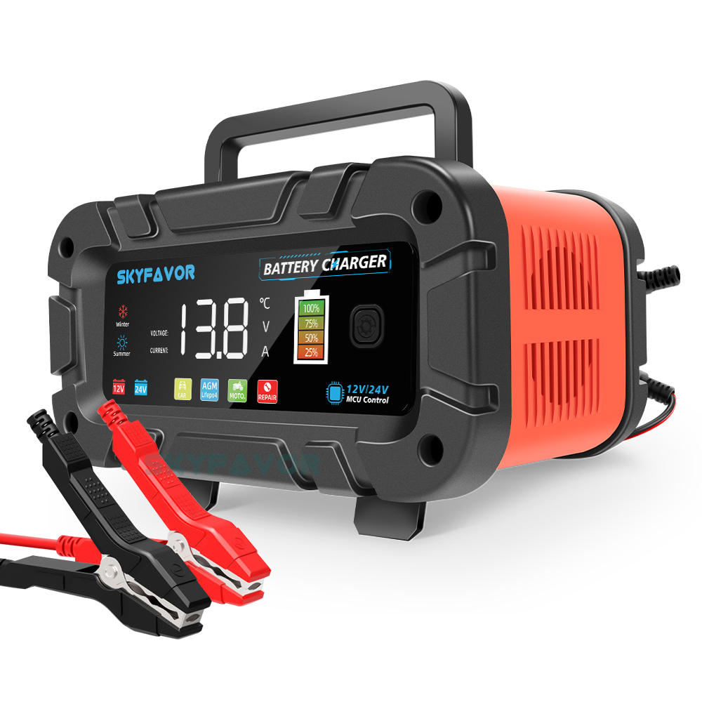 New Professional Automatic Car Battery Charger 12V 20A Battery Charger for Cars Boats Lifepo4 Lead Acid Intelligent for Car Boat