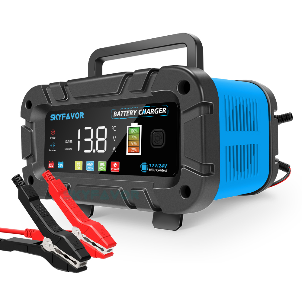 New Professional Automatic Car Battery Charger 12V 20A Battery Charger for Cars Boats Lifepo4 Lead Acid Intelligent for Car Boat