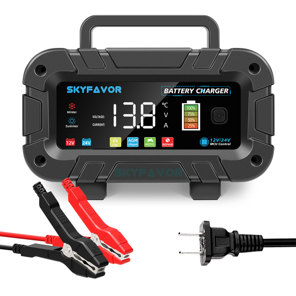 New Professional Automatic Car Battery Charger 12V 20A Battery Charger for Cars Boats Lifepo4 Lead Acid Intelligent for Car Boat