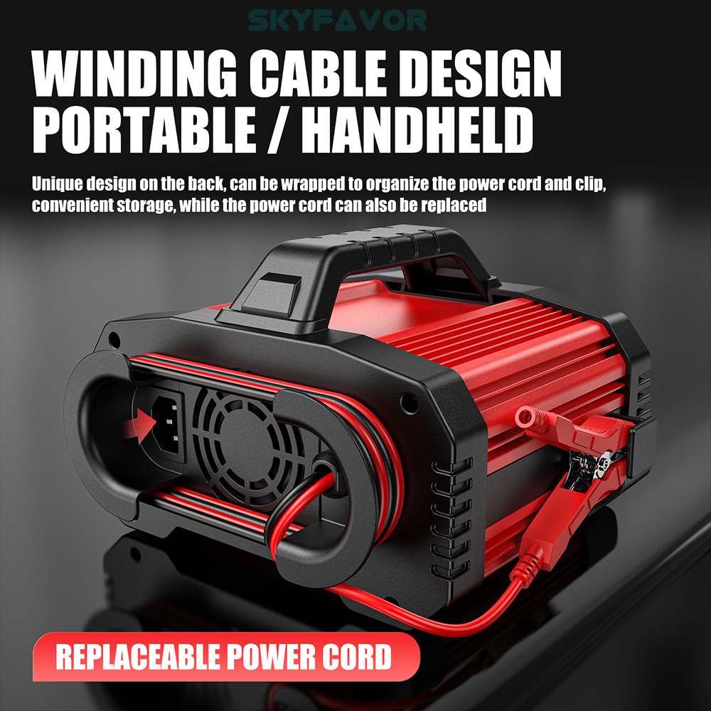 Latest Smart 12V 24V Car Battery Charger Automatic Adjustable Car Charger  Universal Charger for Lead-Acid LiFePO4 Batteries