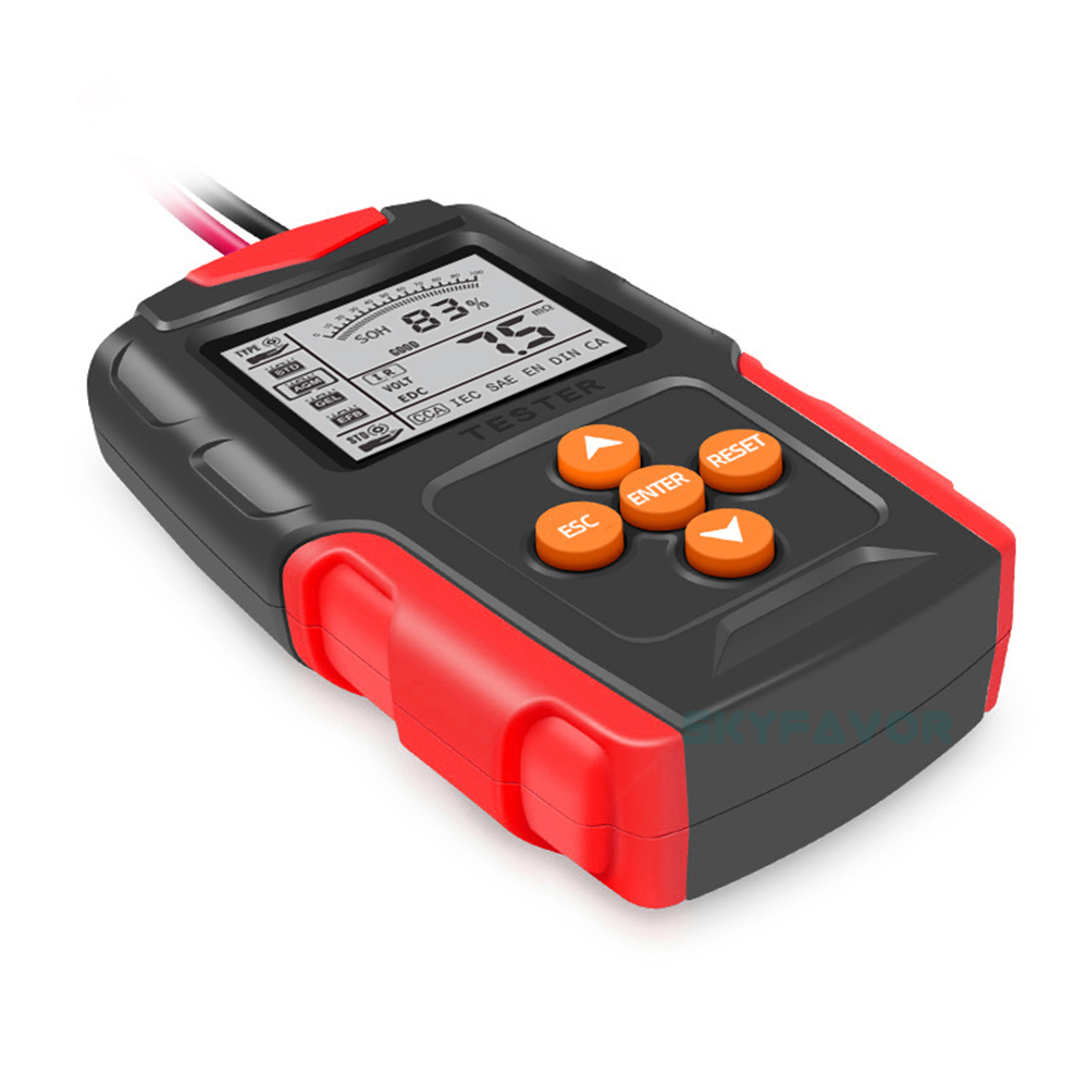 Universal 12V 24V Digital Automotive Battery Tester CCA Analyzer for Cars Trucks Motorcycles Battery with High-Capacity Testing