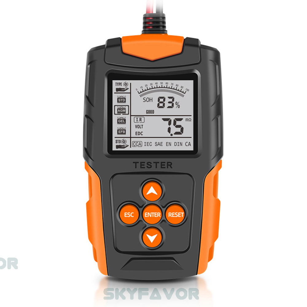 Universal 12V 24V Digital Automotive Battery Tester CCA Analyzer for Cars Trucks Motorcycles Battery with High-Capacity Testing