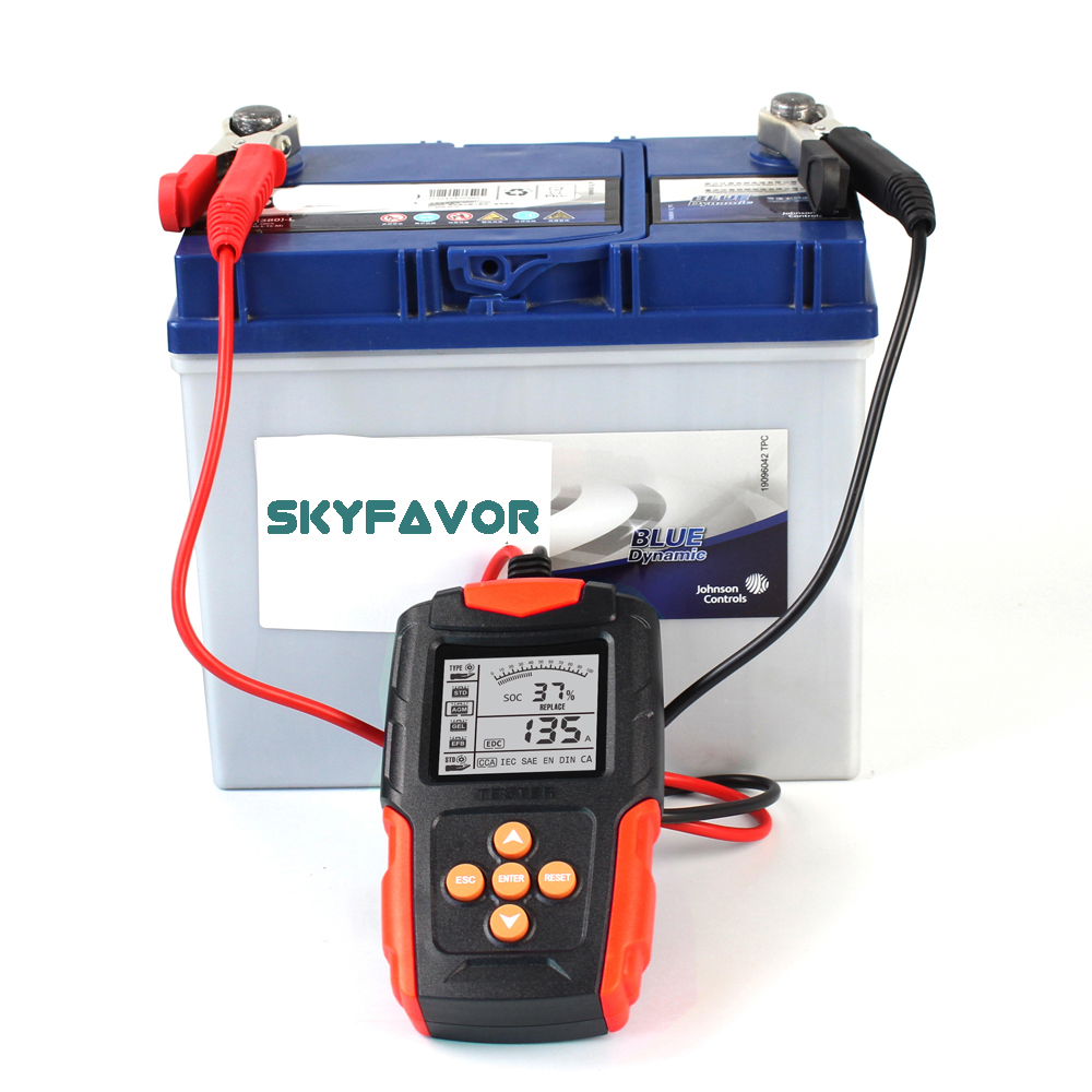 Universal 12V 24V Digital Automotive Battery Tester CCA Analyzer for Cars Trucks Motorcycles Battery with High-Capacity Testing