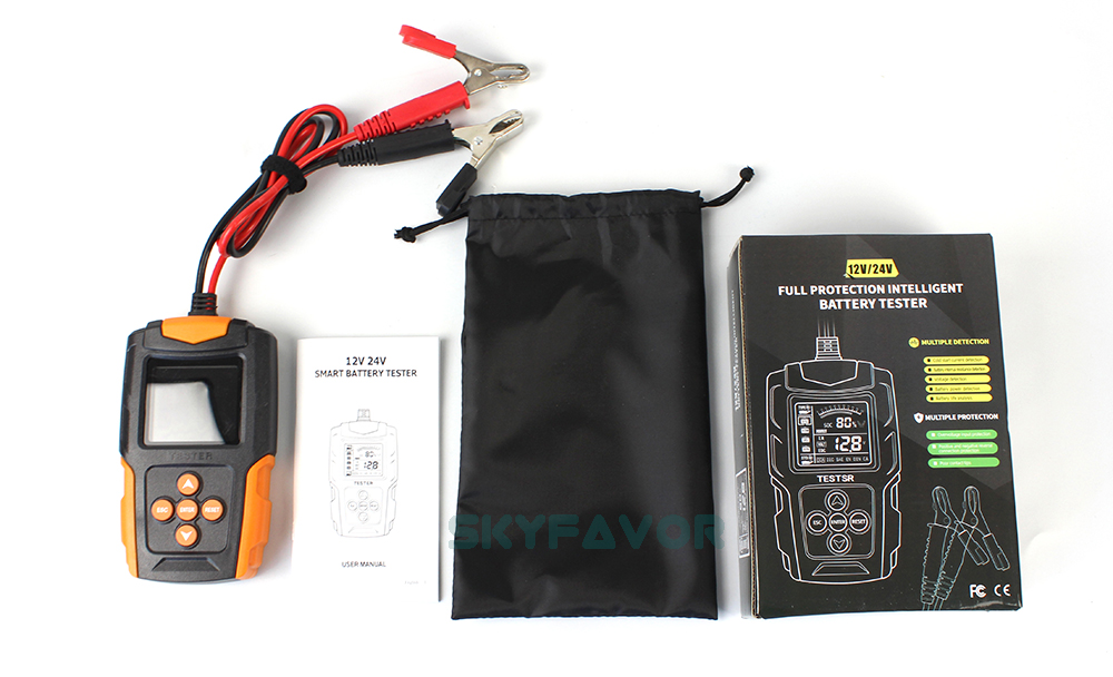 Universal 12V 24V Digital Automotive Battery Tester CCA Analyzer for Cars Trucks Motorcycles Battery with High-Capacity Testing