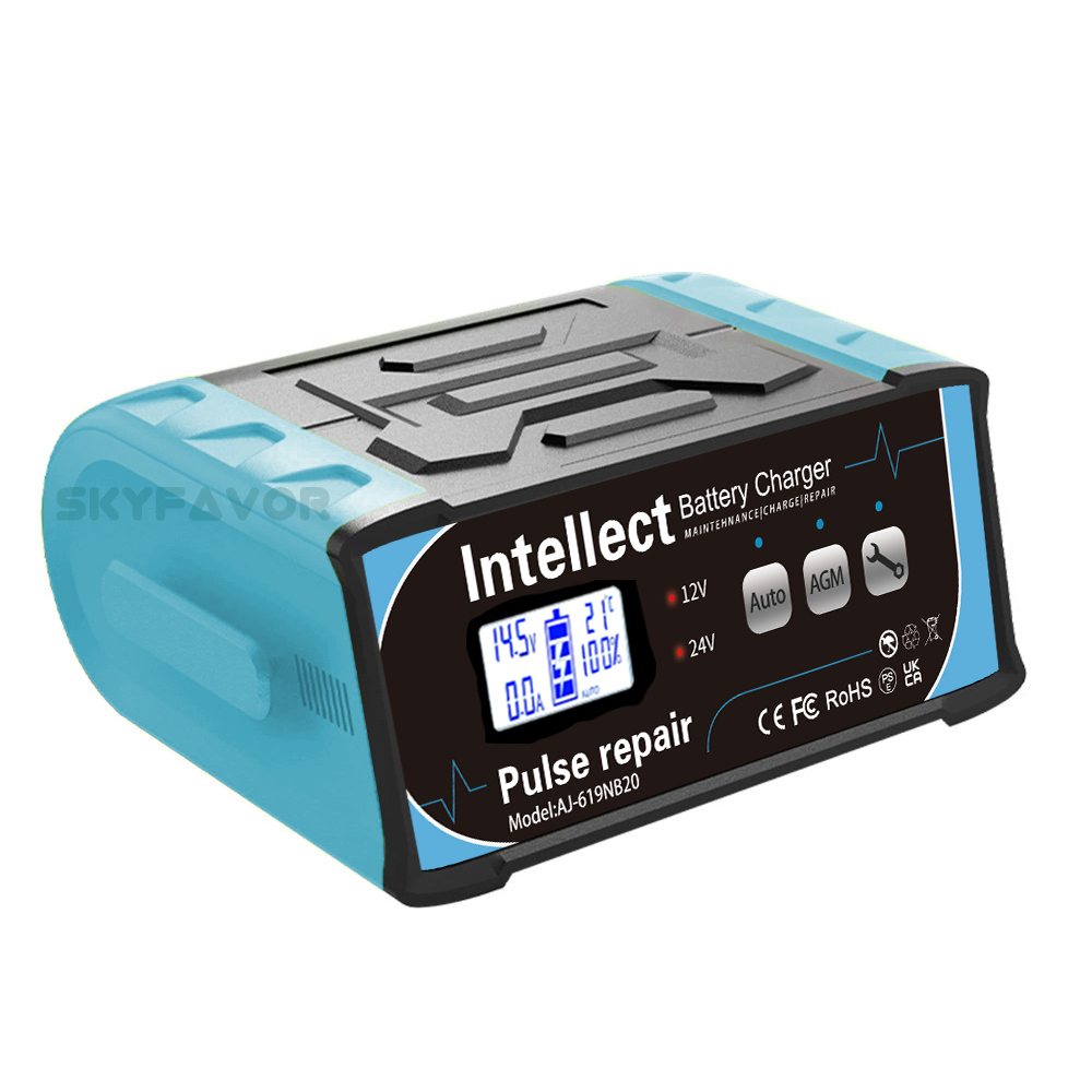 Trending 12V 24V Battery Charger 12V 24V 11A 7A EFB AGM GEL Pulse Repair Lead Acid Battery Charger for Car Heavy Duty Truck Bat