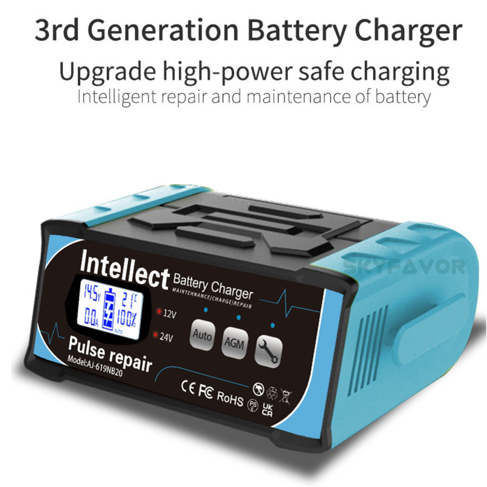 Trending 12V 24V Battery Charger 12V 24V 11A 7A EFB AGM GEL Pulse Repair Lead Acid Battery Charger for Car Heavy Duty Truck Bat