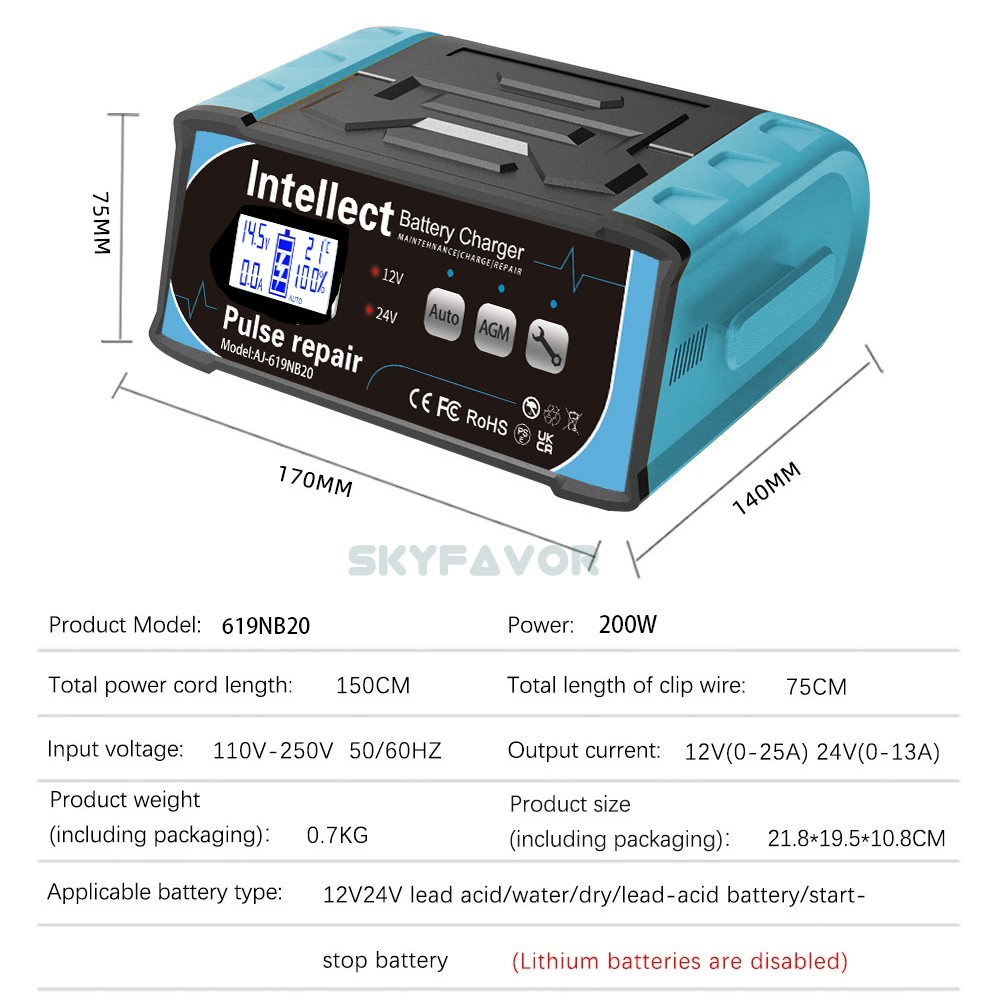 Trending 12V 24V Battery Charger 12V 24V 11A 7A EFB AGM GEL Pulse Repair Lead Acid Battery Charger for Car Heavy Duty Truck Bat