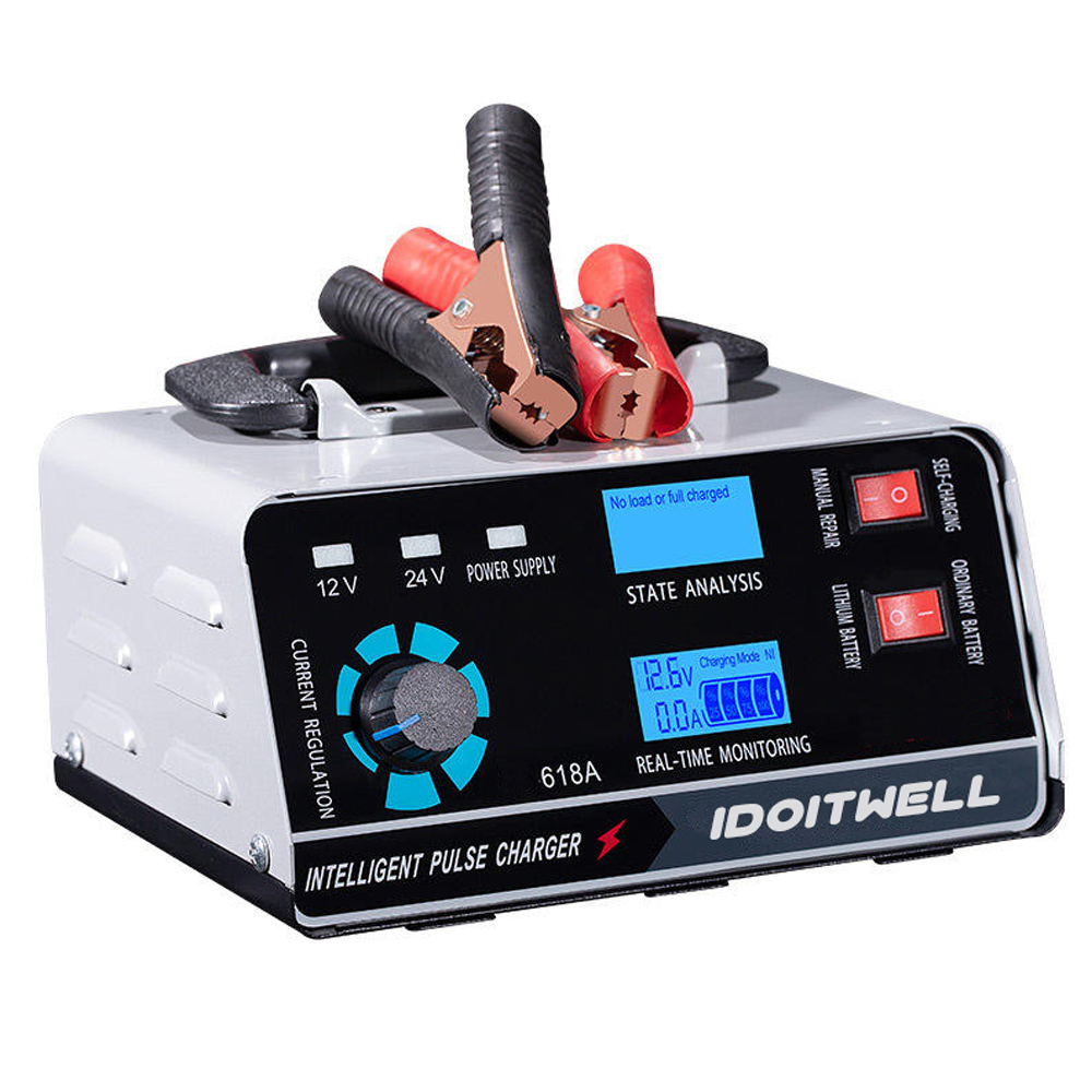 Trending Universal 12V 24V Battery Charger 12V 24V 30A 15A Adjustable Current Lead Acid Lithium Battery Charger & Pulse Repair