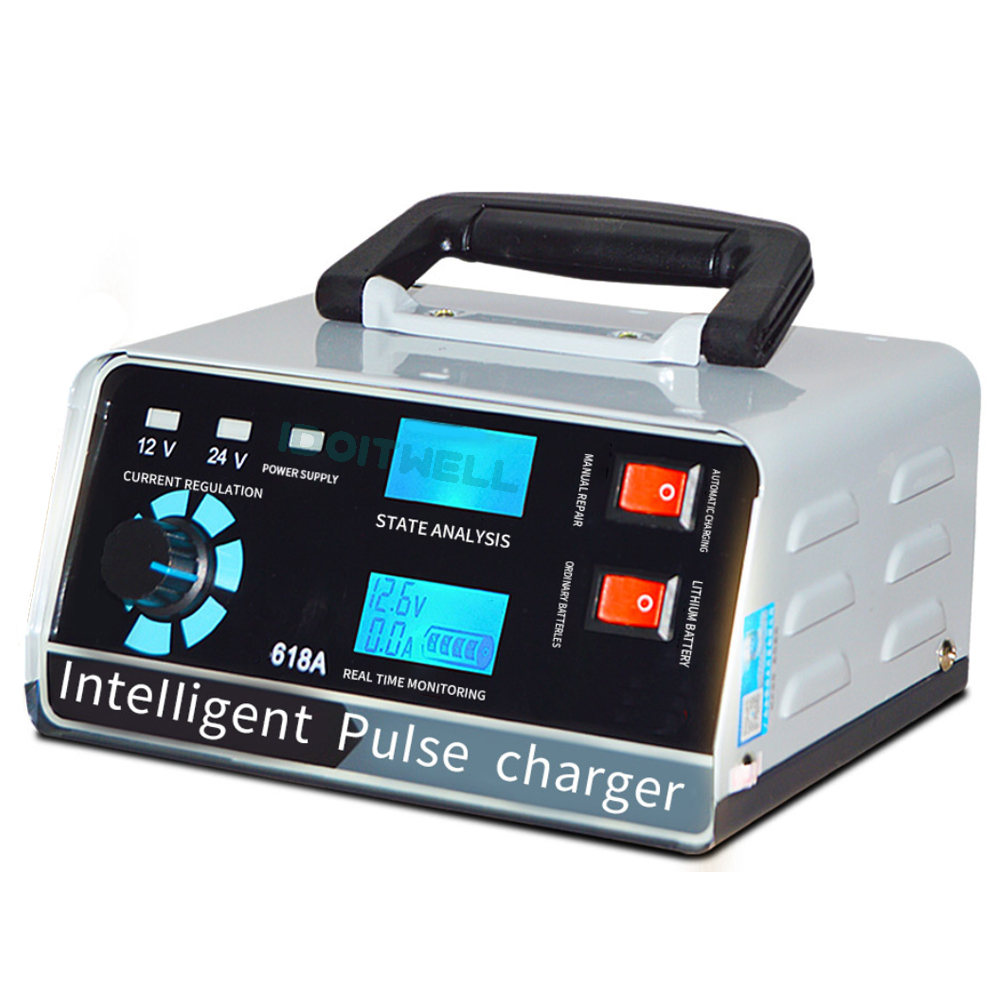 Trending Universal 12V 24V Battery Charger 12V 24V 30A 15A Adjustable Current Lead Acid Lithium Battery Charger & Pulse Repair