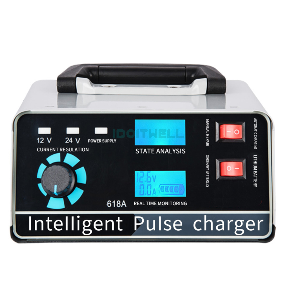 Trending Universal 12V 24V Battery Charger 12V 24V 30A 15A Adjustable Current Lead Acid Lithium Battery Charger & Pulse Repair