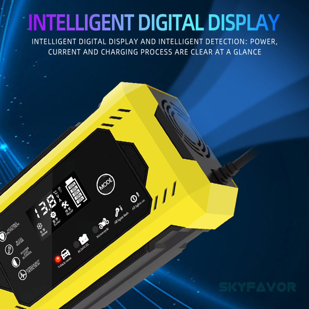 Trending Motorcycle Car Battery Charger 12V 6A Smart Automatic Maintenance-free Deep Cycle 12V 6 Amp Lead Acid Battery Charger