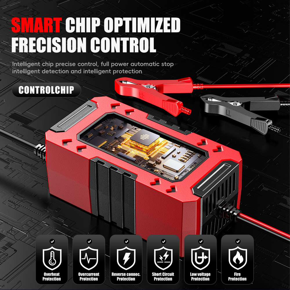 New Arrival 12V 6A Car Battery Charger 12V 6A Smart Multi-function Universal Power Supply and Lifpo4 Lead Acid Battery Charger