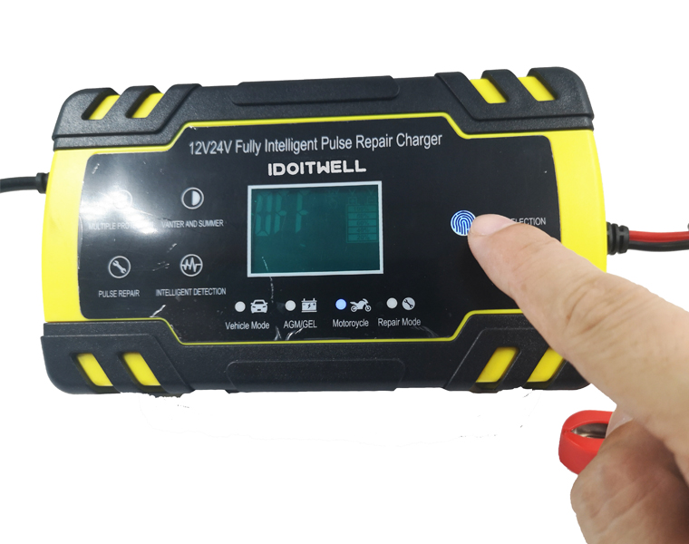 12v 24v Automatic Car Battery Charger AGM GEL WET Fast Charger 12V 8A 24V 4A Intelligent Pulse Repair Lead Acid Battery Charger