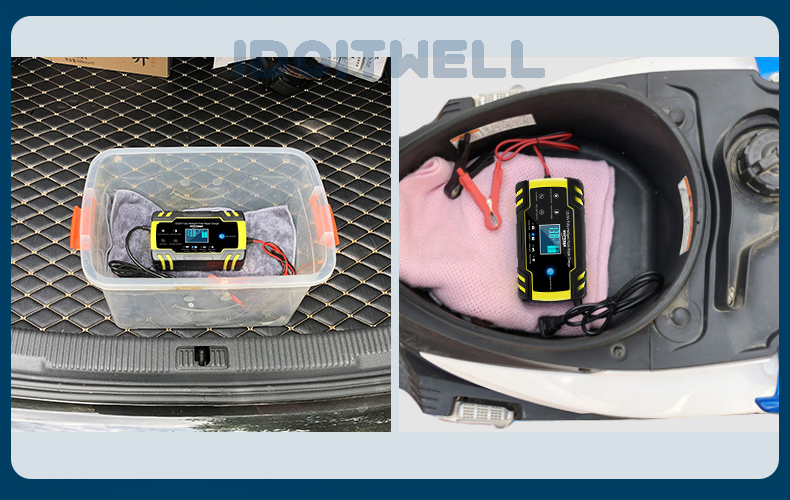 12v 24v Automatic Car Battery Charger AGM GEL WET Fast Charger 12V 8A 24V 4A Intelligent Pulse Repair Lead Acid Battery Charger