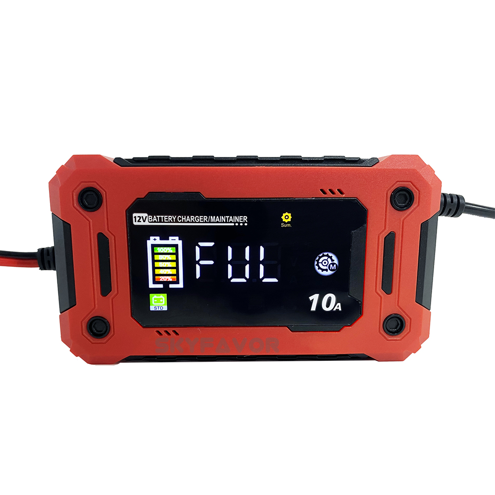 Hot Selling 12V 10A  Multi-Functional Car Battery Charger Automatic Universal for Lead-Acid LiFePO4 Power Supply Battery Charger
