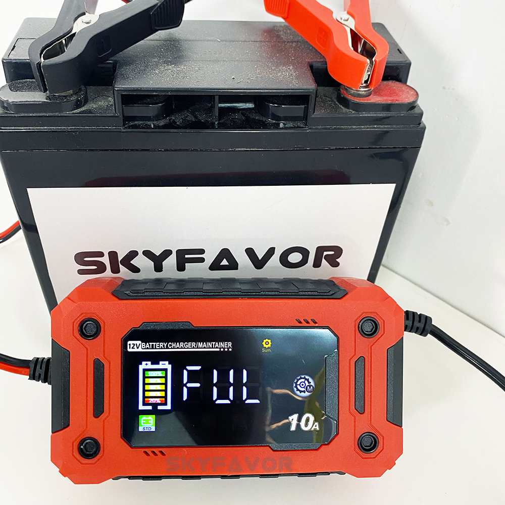 Hot Selling 12V 10A  Multi-Functional Car Battery Charger Automatic Universal for Lead-Acid LiFePO4 Power Supply Battery Charger