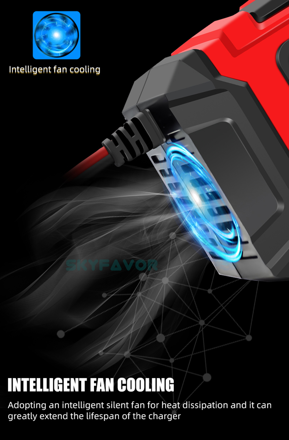 New Product12V 6A Automatic Car Battery Charger Automatic Maintenance Free Deep Cycle for Lead Acid 12V Motorcycle & Car Charger