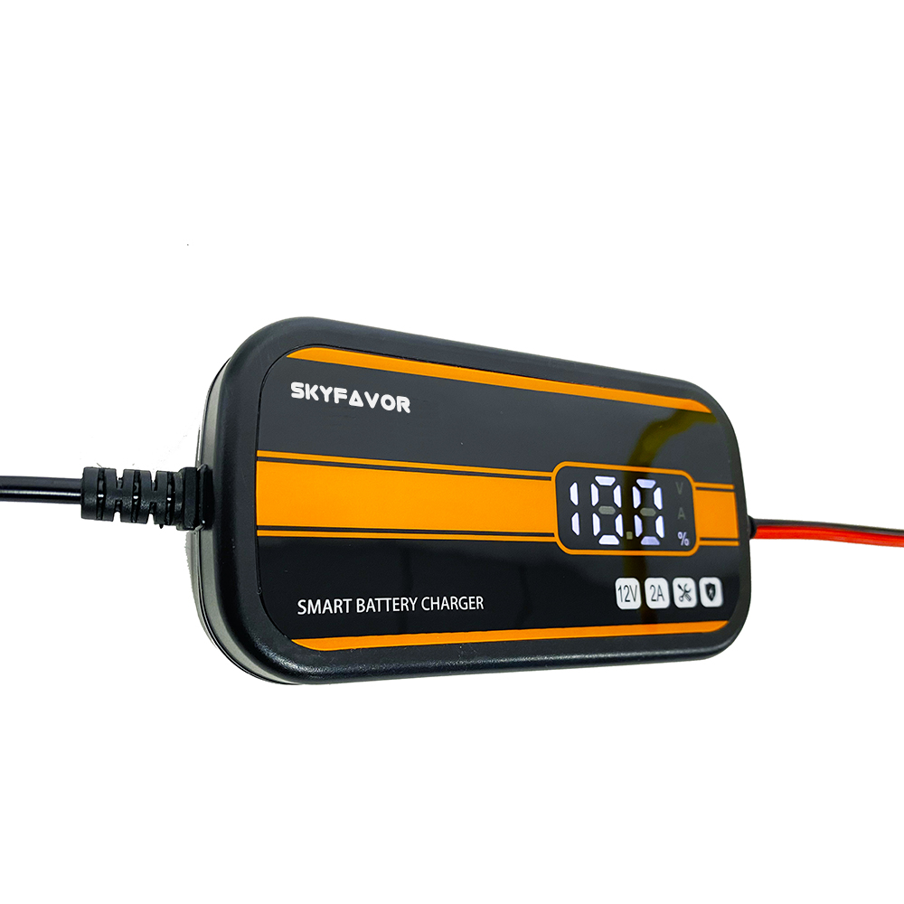 Hot Selling Smart Car Battery Charger 12V 2A Digital Display Automatic Battery Charger for Lead Acid Car and Motorcycle Toys