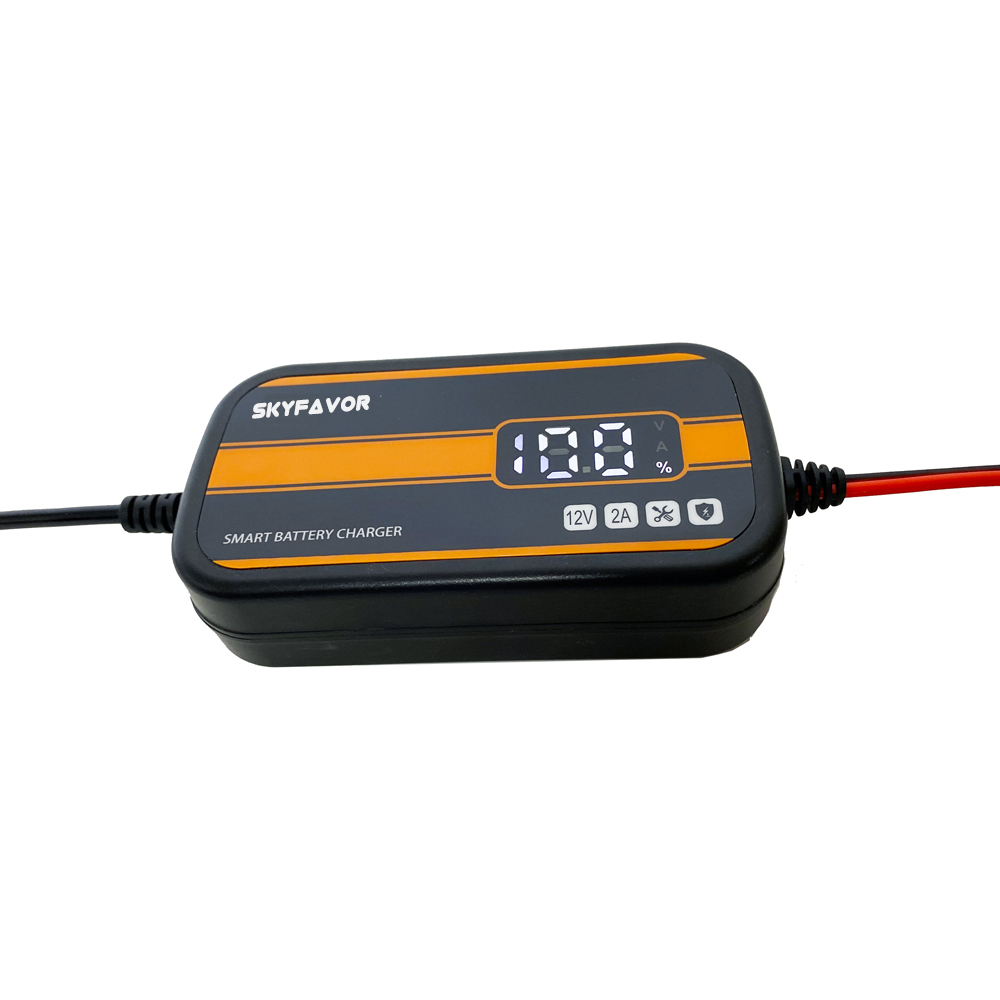 Hot Selling Smart Car Battery Charger 12V 2A Digital Display Automatic Battery Charger for Lead Acid Car and Motorcycle Toys