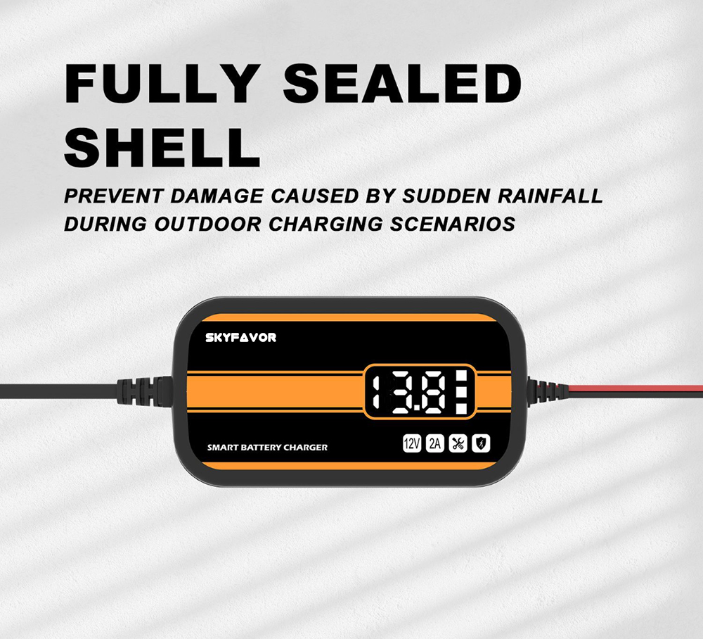 Hot Selling Smart Car Battery Charger 12V 2A Digital Display Automatic Battery Charger for Lead Acid Car and Motorcycle Toys