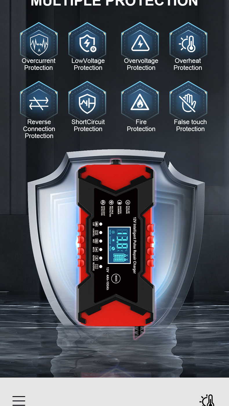 New Arrival Automatic Car Battery Charger 12V 6A Smart Charger for Lead Acid Gel AGM EFB - Deep Cycle Charger for Car Motorcycle