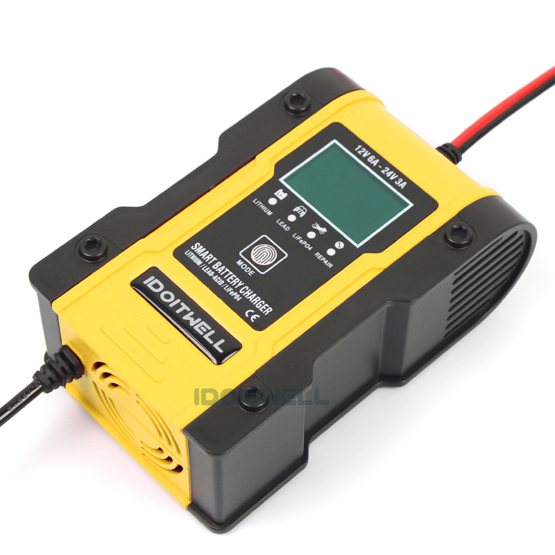 Smart Portable Car Battery Charger 12V24V Automatic Universal Fast Charging Suitable for Motorcycle Lead-Acid LiFePO4 Batteries