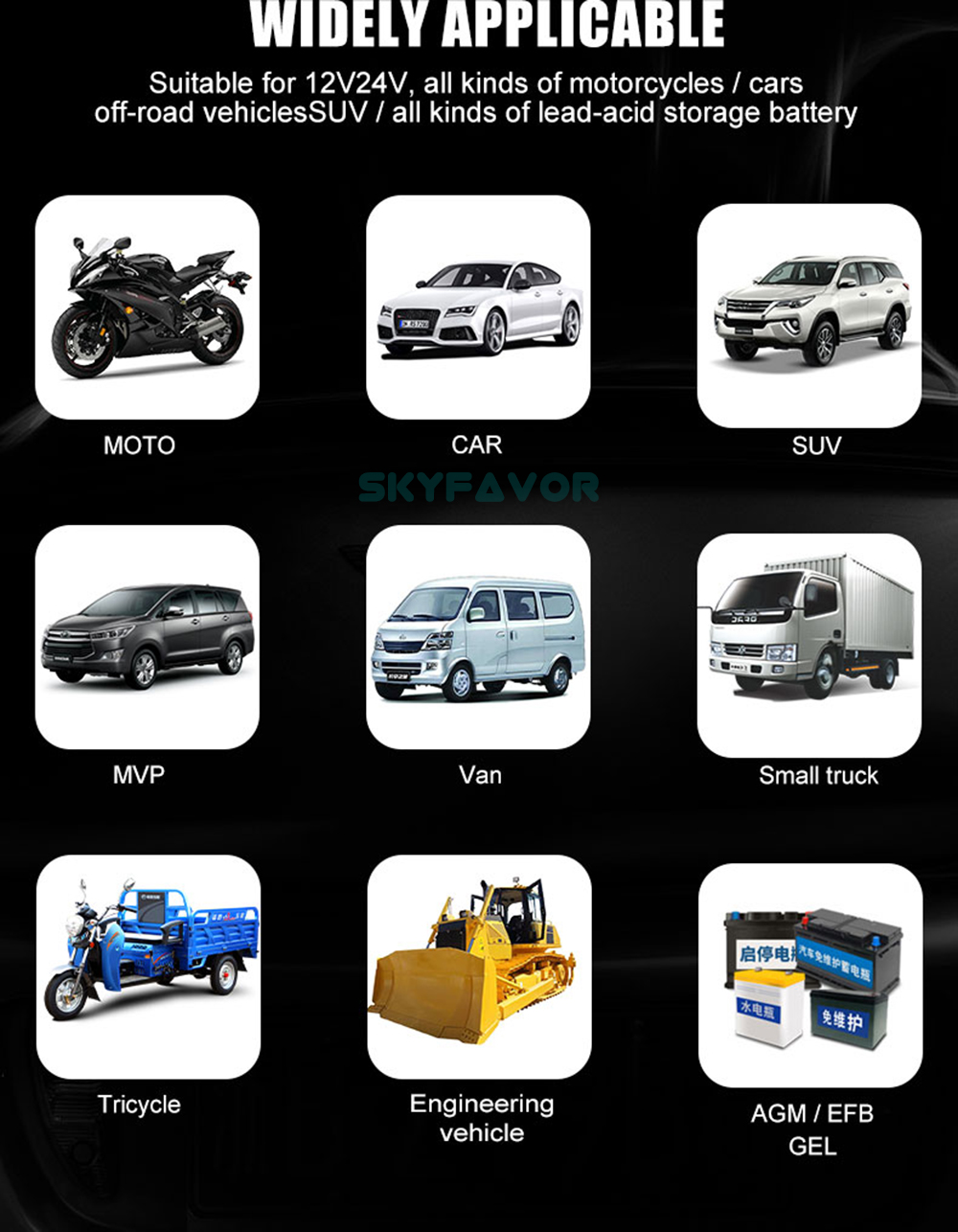 Automatic 12V 24V Battery Charger 12V 24V 10A Smart Fast Lifepo4 AGM GEL Trickle Universal Truck Motorcycle Car Battery Charger
