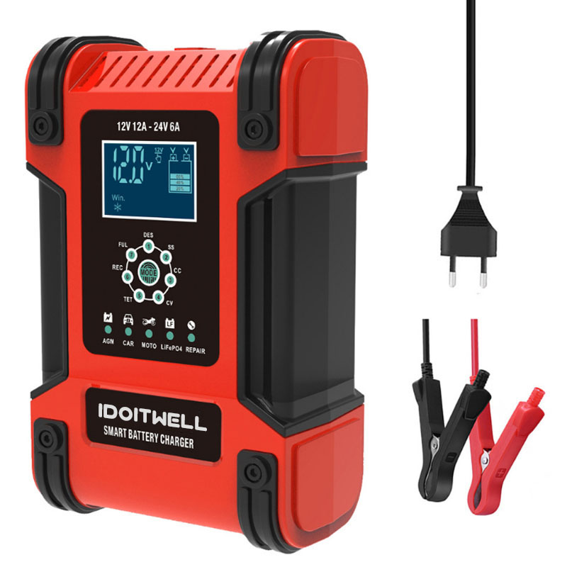 Trending Truck Car Battery Charger 12V 24V 12A 6A Automatic Smart Universal Lifepo4 and EFB GEL AGM Lead Acid Battery Charger