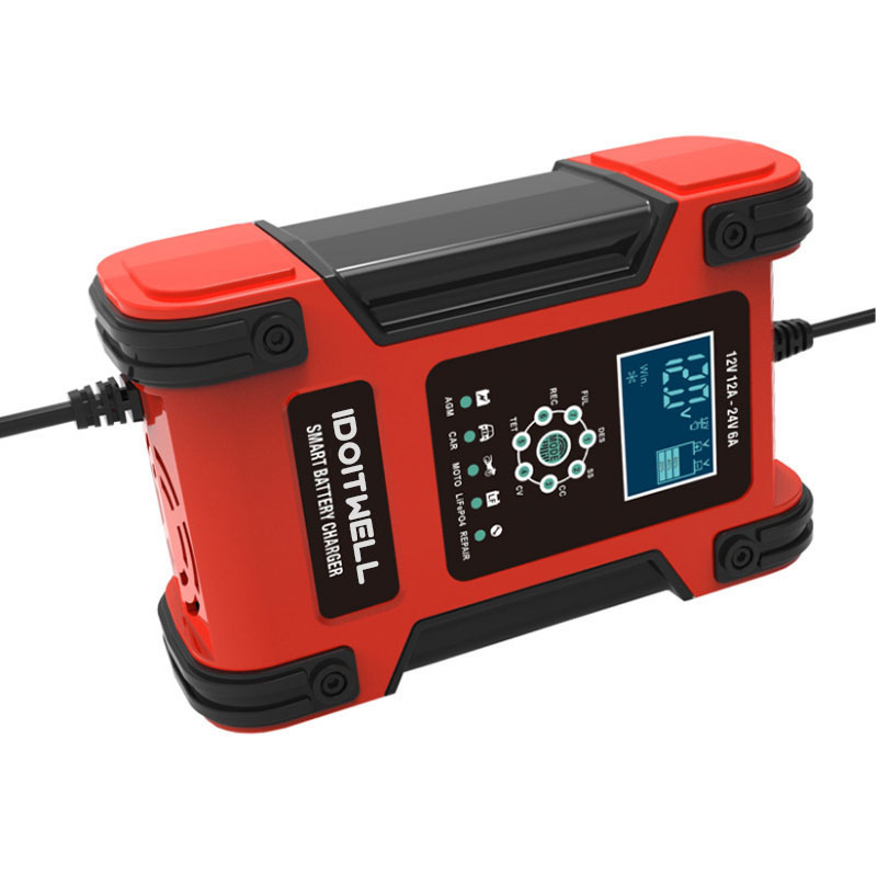 Trending Truck Car Battery Charger 12V 24V 12A 6A Automatic Smart Universal Lifepo4 and EFB GEL AGM Lead Acid Battery Charger